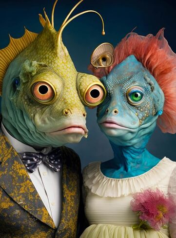 تعرف على الكائنات الفضائية: Zorin وEtrax - أحجية الصور المقطوعة الفريدة المكونة من 1000 قطعة مع عمل فني للزوجين الفضائيين، من سلسلة Cross & Glory's Meet The Aliens in Kuwait