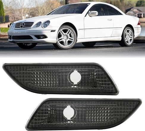USR DEPO 00-06 W215 CL-Class Crystal Smoke Bumper Side Marker Lights Assembly Set (Left + Right) Compatible with 2000-2006 Mercedes Benz W215 CL Class in Saudi Arabia