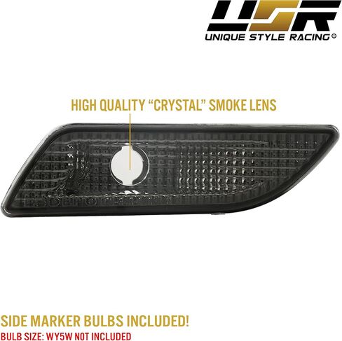 USR DEPO 00-06 W215 CL-Class Crystal Smoke Bumper Side Marker Lights Assembly Set (Left + Right) Compatible with 2000-2006 Mercedes Benz W215 CL Class in Saudi Arabia