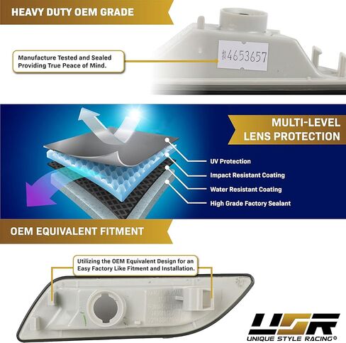 USR DEPO 00-06 W215 CL-Class Crystal Smoke Bumper Side Marker Lights Assembly Set (Left + Right) Compatible with 2000-2006 Mercedes Benz W215 CL Class in Saudi Arabia
