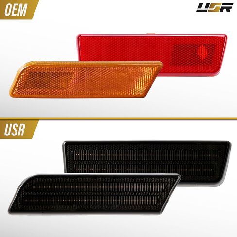 USR 10-13 MK7 Front & Rear Side Marker Light – Parking Lamps (Left + Right) 4pc Set - Compatible with 2010-2013 Ford Transit Connect Mini Cargo Van All Models (SMOKE LENS with RED and AMBER LED) in Saudi Arabia