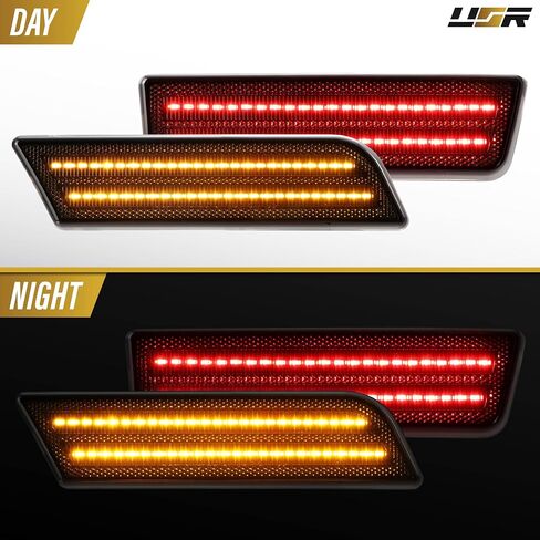 USR 10-13 MK7 Front & Rear Side Marker Light – Parking Lamps (Left + Right) 4pc Set - Compatible with 2010-2013 Ford Transit Connect Mini Cargo Van All Models (SMOKE LENS with RED and AMBER LED) in Saudi Arabia