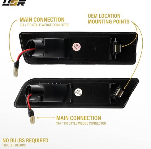USR 10-13 MK7 Front & Rear Side Marker Light – Parking Lamps (Left + Right) 4pc Set - Compatible with 2010-2013 Ford Transit Connect Mini Cargo Van All Models (SMOKE LENS with RED and AMBER LED) in Saudi Arabia