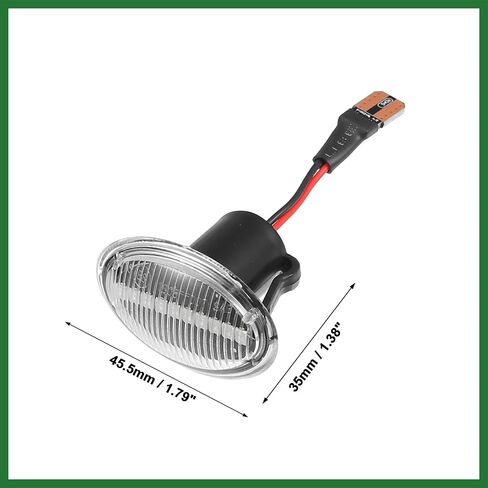 Motoforti 1 زوج LED الجانب ماركر ضوء بدوره أضواء الإشارة الحاجز مصابيح Sidemarker لشركة فيات 500 2-Door 2007-2019 68259985AA ABS معدن أسود واضح طويل الأمد in Saudi Arabia