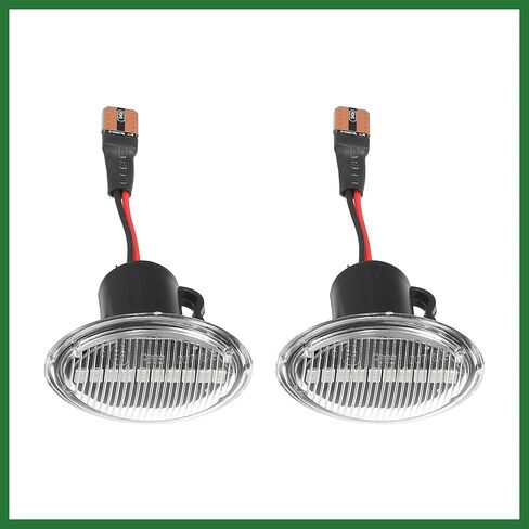 Motoforti 1 زوج LED الجانب ماركر ضوء بدوره أضواء الإشارة الحاجز مصابيح Sidemarker لشركة فيات 500 2-Door 2007-2019 68259985AA ABS معدن أسود واضح طويل الأمد in Saudi Arabia