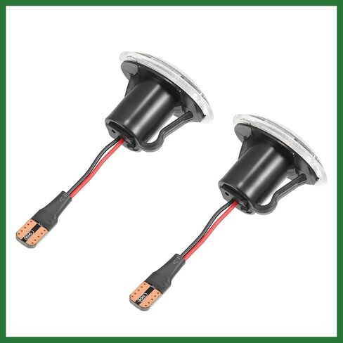 Motoforti 1 زوج LED الجانب ماركر ضوء بدوره أضواء الإشارة الحاجز مصابيح Sidemarker لشركة فيات 500 2-Door 2007-2019 68259985AA ABS معدن أسود واضح طويل الأمد in Saudi Arabia