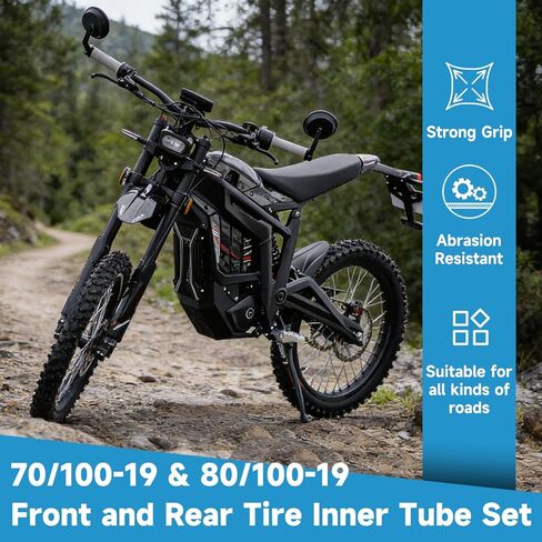 70/100-19 and 80/100-19 Dirt Bike Tire Tube Compatible with Surron Light Bee X LBX Electric Dirt Bike Talaria, 3.00-19 Front & Rear Tire Inner Tube for Segway X260 ERide Pro E-Bike Motorcycle in Kuwait