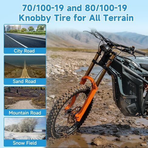 70/100-19 and 80/100-19 Dirt Bike Tire Tube Compatible with Surron Light Bee X LBX Electric Dirt Bike Talaria, 3.00-19 Front & Rear Tire Inner Tube for Segway X260 ERide Pro E-Bike Motorcycle in Kuwait