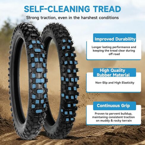 70/100-19 and 80/100-19 Dirt Bike Tire Tube Compatible with Surron Light Bee X LBX Electric Dirt Bike Talaria, 3.00-19 Front & Rear Tire Inner Tube for Segway X260 ERide Pro E-Bike Motorcycle in Kuwait