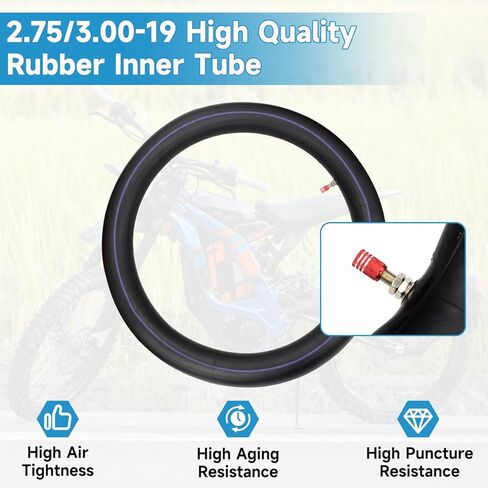70/100-19 and 80/100-19 Dirt Bike Tire Tube Compatible with Surron Light Bee X LBX Electric Dirt Bike Talaria, 3.00-19 Front & Rear Tire Inner Tube for Segway X260 ERide Pro E-Bike Motorcycle in Kuwait