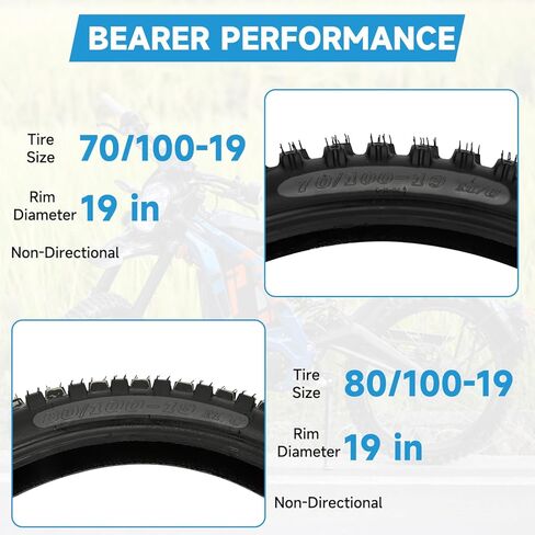 70/100-19 and 80/100-19 Dirt Bike Tire Tube Compatible with Surron Light Bee X LBX Electric Dirt Bike Talaria, 3.00-19 Front & Rear Tire Inner Tube for Segway X260 ERide Pro E-Bike Motorcycle in Kuwait