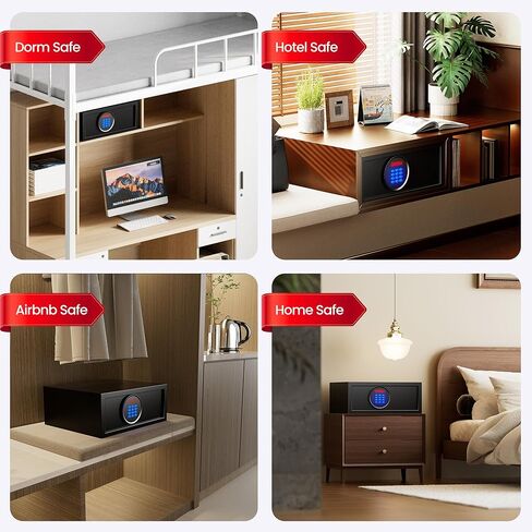 صندوق أمانات الفندق مع كلمة مرور المسؤول، آمن للمنزل مع وضع صامت وإضاءة LED، آمن للكمبيوتر المحمول في مسكن الكلية مع هدايا لوحة مفاتيح بإضاءة خلفية للرجال والنساء (14.57 بوصة عمق × 16.93 بوصة عرض × 7.09 بوصة ارتفاع - 19.4 رطل) in Kuwait