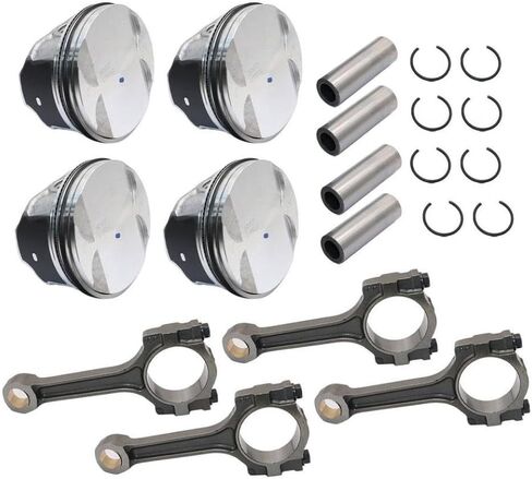 4 Piece Engine Piston And Ring Set 2.4L L4 DOHC 12578324 12578326 Compatible With in Kuwait