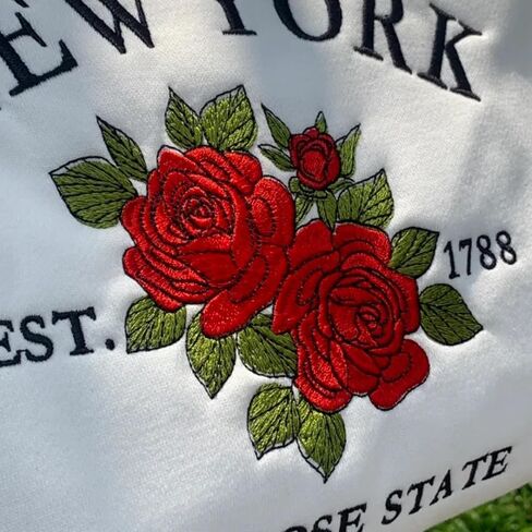 Embroidered States Flower Sweatshirt – Custom State Flower Crewneck, Personalized Floral Sweatshirt, State Pride Gift, Nature Lovers Apparel Multi in Saudi Arabia