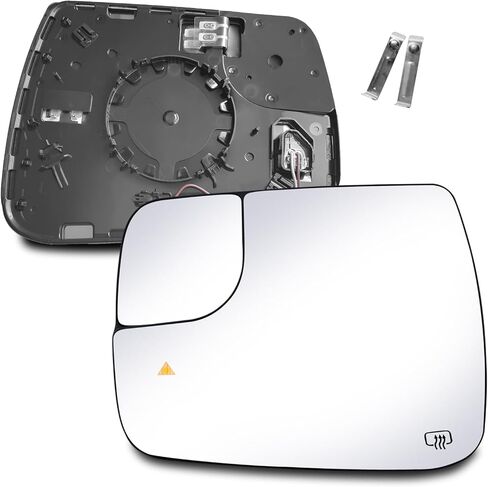 Driver Side Mirror Glass compatible with RAM 1500 2019-2023, heated with Back Plate and Blind Spot Dectet, without Auto Dimming in Kuwait