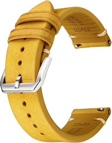 Leather Watch Straps with Quick Release, Italian Top Grain Sanded Calfskin Watch Bands, Hand-Stitched Vintage Style Watchband Replacements for Men, Women 18mm 19mm 20mm 21mm 22mm 23mm 24mm in Saudi Arabia