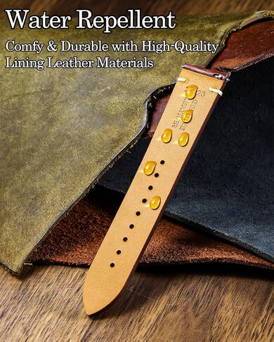 Leather Watch Straps with Quick Release, Italian Top Grain Sanded Calfskin Watch Bands, Hand-Stitched Vintage Style Watchband Replacements for Men, Women 18mm 19mm 20mm 21mm 22mm 23mm 24mm in Saudi Arabia