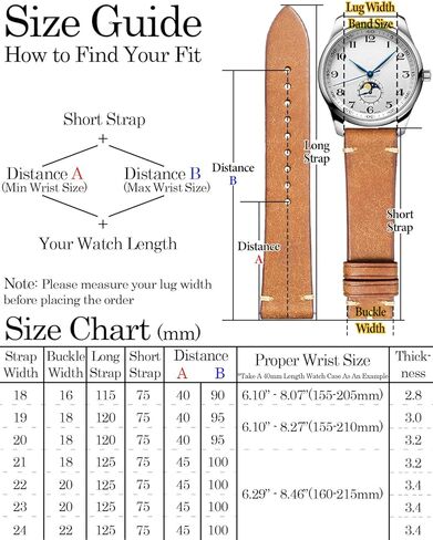 Leather Watch Straps with Quick Release, Italian Top Grain Sanded Calfskin Watch Bands, Hand-Stitched Vintage Style Watchband Replacements for Men, Women 18mm 19mm 20mm 21mm 22mm 23mm 24mm in Saudi Arabia