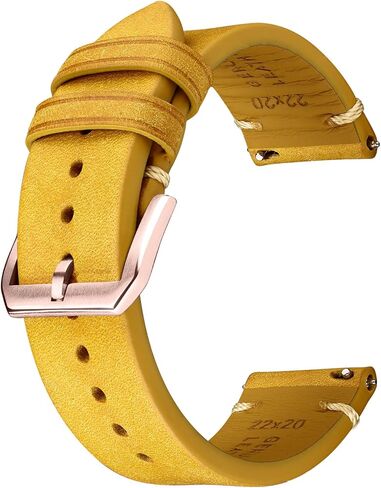 Leather Watch Straps with Quick Release, Italian Top Grain Sanded Calfskin Watch Bands, Hand-Stitched Vintage Style Watchband Replacements for Men, Women 18mm 19mm 20mm 21mm 22mm 23mm 24mm in Saudi Arabia