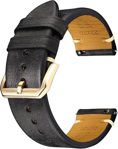Leather Watch Straps with Quick Release, Italian Top Grain Sanded Calfskin Watch Bands, Hand-Stitched Vintage Style Watchband Replacements for Men, Women 18mm 19mm 20mm 21mm 22mm 23mm 24mm in Saudi Arabia