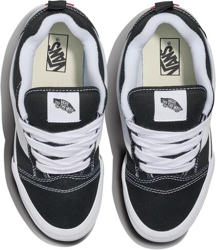 Vans Big Kids' Knu Skool Shoe | '90s Retro Puffy Low-Top Fashion Sneakers for Boys & Girls, Black/True White, 3.5 in Saudi Arabia
