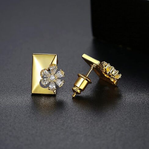 D Color VVS1 Clarity Round Cut Moissanite Stud Earrings in 14K Gold, Four Prong Setting Moissanite Earrings for Women in Saudi Arabia