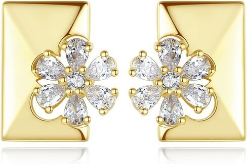 D Color VVS1 Clarity Round Cut Moissanite Stud Earrings in 14K Gold, Four Prong Setting Moissanite Earrings for Women in Saudi Arabia