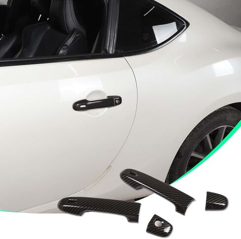 غطاء مقبض الباب الخارجي متوافق مع Toyota 86/ Subaru BRZ 2012-2024 2025 2026 ملحقات واقيات غطاء مقبض الباب الخارجي مع فتحتين ذكيتين (حبيبات ألياف الكربون) in Kuwait
