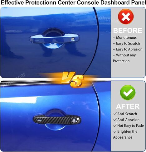 غطاء مقبض الباب الخارجي متوافق مع Toyota 86/ Subaru BRZ 2012-2024 2025 2026 ملحقات واقيات غطاء مقبض الباب الخارجي مع فتحتين ذكيتين (حبيبات ألياف الكربون) in Kuwait