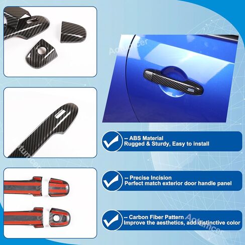 غطاء مقبض الباب الخارجي متوافق مع Toyota 86/ Subaru BRZ 2012-2024 2025 2026 ملحقات واقيات غطاء مقبض الباب الخارجي مع فتحتين ذكيتين (حبيبات ألياف الكربون) in Kuwait