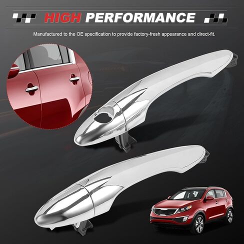 4Pcs Chrome Front Exterior Door Handle for Sportage 2011-2016 Rear Driver Passenger Side in Saudi Arabia