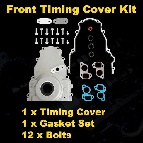5.3 Front Timing Cover with Gasket & Bolts Kit Fit For LS2/LS3/LSx Gen 4 Chevy Silverado GMC Sierra 4.8L 5.3L 6.0L 6.2L Engines 12633906 12600326 (Non-VVT) in Kuwait