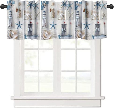 Leaf Valances Curtains Tropical Palm Leaves Flowers Window Treatment Valances Short Curtains Rod Pocket Drape for Dining Room Kitchen Home Farmhouse Decor, 54x18inch in Saudi Arabia