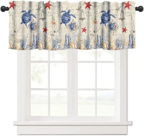 Leaf Valances Curtains Tropical Palm Leaves Flowers Window Treatment Valances Short Curtains Rod Pocket Drape for Dining Room Kitchen Home Farmhouse Decor, 54x18inch in Saudi Arabia
