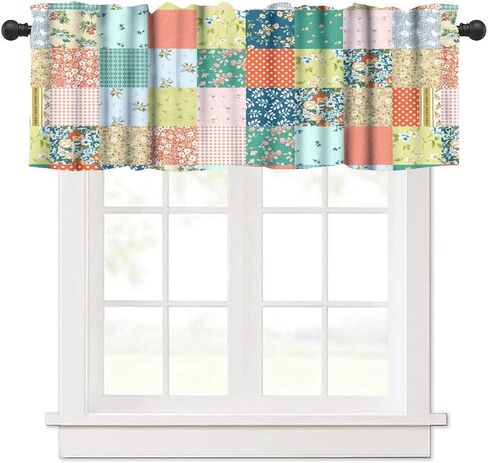 Leaf Valances Curtains Tropical Palm Leaves Flowers Window Treatment Valances Short Curtains Rod Pocket Drape for Dining Room Kitchen Home Farmhouse Decor, 54x18inch in Saudi Arabia