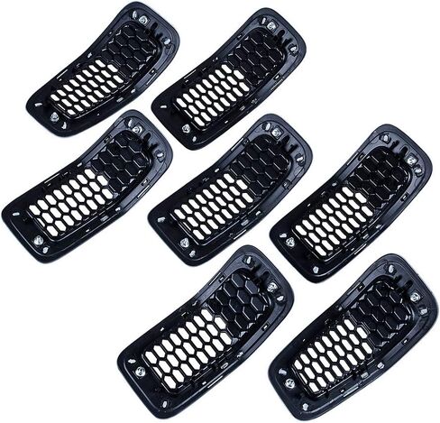 Set 7pcs Front Grille Grill Inserts Honeycomb Mesh Compatible with 2014 2015 2016 2017 2018 Jeep Cherokee in Saudi Arabia