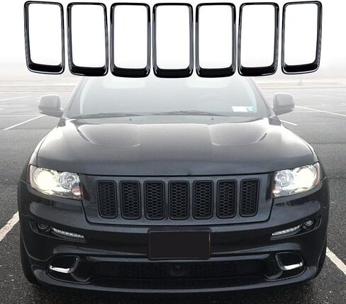 Set 7pcs Front Grille Grill Inserts Honeycomb Mesh Compatible with 2014 2015 2016 2017 2018 Jeep Cherokee in Kuwait