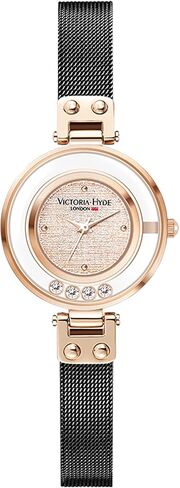 VICTORIA HYDE Small Dial Women Watches, Black Mesh Band Watches for Women in Kuwait