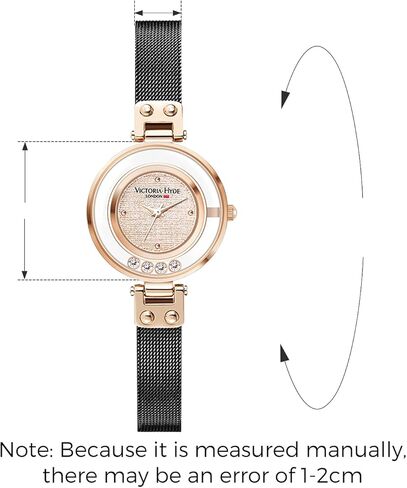 VICTORIA HYDE Small Dial Women Watches, Black Mesh Band Watches for Women in Kuwait