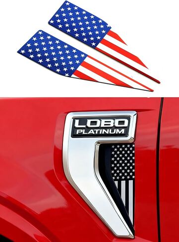 مجموعة زوج من ملصقات السيارات بشعار العلم الأمريكي متوافقة مع ملحقات Ford F150 2021-2026، تناسب مخصص F150 ديكور خارجي يعزز نمط الشاحنة (ملون) in Kuwait