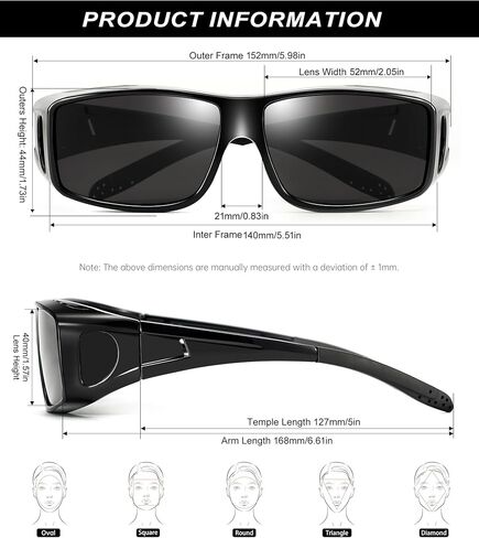Fit Over Glasses Sunglasses for Men, Wrap Around Sunglasses Mens for Driving Fishing,3PACKS in Saudi Arabia