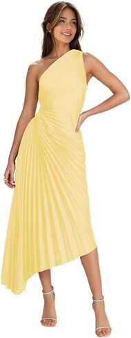 One Shoulder Bridesmaid Dresses 2025 Satin Pleated A Line Long Formal Dress OE66 in Kuwait