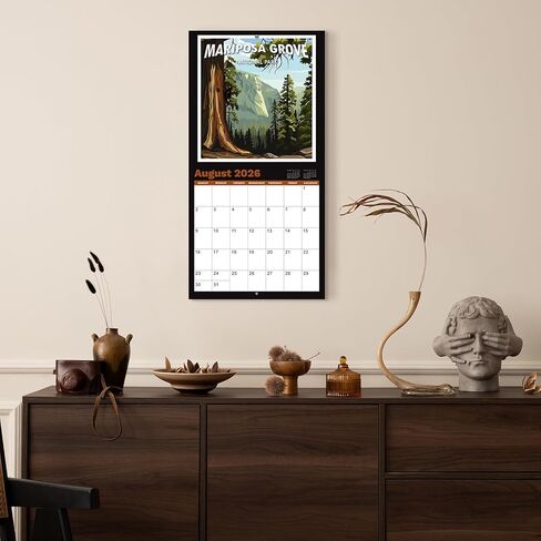 2025-2026 Calendar - National Parks 2025-2026 Wall Calendar, 18 Monthly Square Calendar from Jul.2025 - Dec.2026, 12" x 24" (Open), Calendar 2025-2026 with Thick Paper - Illustrated National Parks in Kuwait