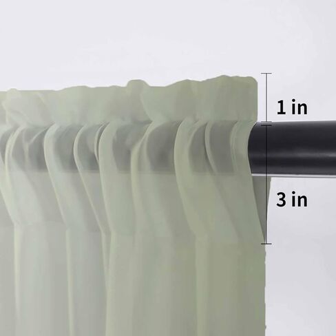 Sage Green Gradient Sheer Curtain Valances for Windows Kitchen Curtains Modern Minimalism Style Chiffon Window Treatments Rod Pocket Short Topper Valance for Living Room Bathroom Basement 54x18 Inch in Saudi Arabia