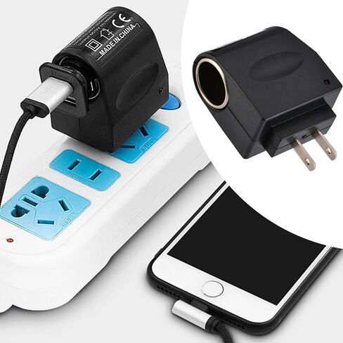 AC to DC Car Cigarette Lighter Socket Adapter Converter, DC 12V 500mA Vehicle Power Supply Transformer Wall Plug, Automotive Power Supply Transformer Vehicle Female Sockets for Car Electronics in Kuwait