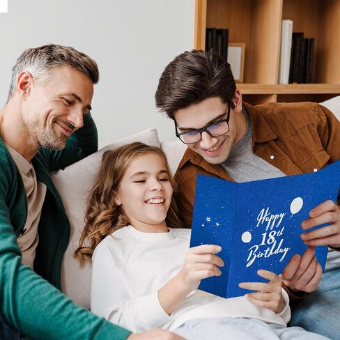 Crenics 18th Birthday Decorations for Boy or Girls, Creative 18th Birthday Guest Book Alternative, Blue and Silver 18 Birthday Signature Book 18 x 12 inch, Great 18 Birthday Gifts in Kuwait