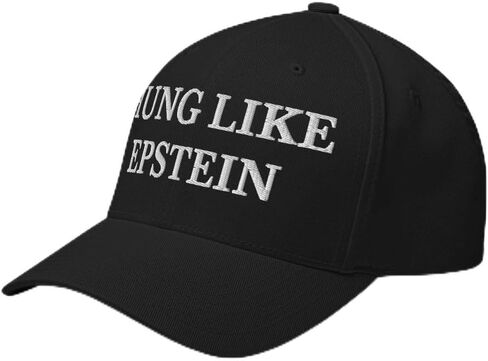 Hung Like Epstein Hat - Funny Gag Gift Jeffrey Epstein Embroidered Structured Flex Fit Cap in Saudi Arabia