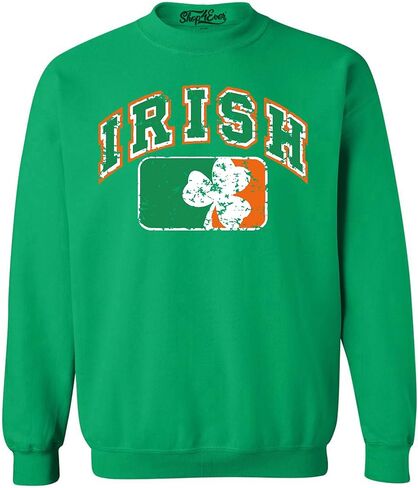 Vintage Irish Flag Shamrock Crewnecks St. Patricks Day Sweatshirts in Saudi Arabia