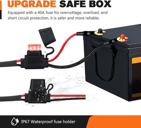 LIGHTFOX LED Light Bar Wiring Harness Kit-14AWG Wiring Kit with 12V Power Relay 40A Blade Fuse On/Off Flush Mounted Switch Dual DT 2-Pin Waterproof Connectors for LED Work Light-2 Lead (Square) in Saudi Arabia