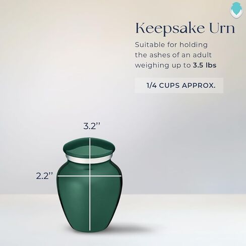 Geturns Embrace Keepsake Personalized Floating Heart Cremation Urns for Human Ashes I Green Funeral Urn for Women and Men with Double Side Engraving I 3.5 lbs in Saudi Arabia